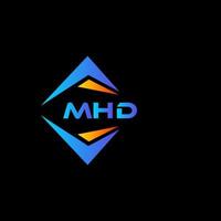 diseño de logotipo de tecnología abstracta mhd sobre fondo negro. concepto de logotipo de letra de iniciales creativas mhd. vector