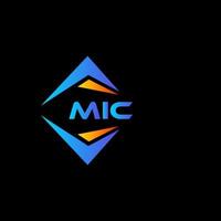 diseño de logotipo de tecnología abstracta de micrófono sobre fondo negro. concepto de logotipo de letra de iniciales creativas de micrófono. vector