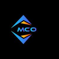 Diseño de logotipo de tecnología abstracta mco sobre fondo negro. concepto de logotipo de letra de iniciales creativas mco. vector