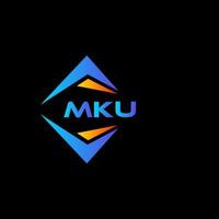 Diseño de logotipo de tecnología abstracta mku sobre fondo negro. concepto de logotipo de letra de iniciales creativas mku. vector