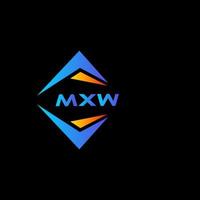 mxw diseño de logotipo de tecnología abstracta sobre fondo negro. concepto de logotipo de letra de iniciales creativas mxw. vector