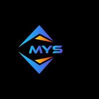 mys diseño de logotipo de tecnología abstracta sobre fondo negro. concepto creativo del logotipo de la letra de las iniciales de mys. vector