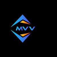 Diseño de logotipo de tecnología abstracta mvv sobre fondo negro. concepto de logotipo de letra de iniciales creativas mvv. vector