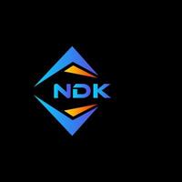 Diseño de logotipo de tecnología abstracta ndk sobre fondo negro. Concepto de logotipo de letra de iniciales creativas de ndk. vector
