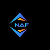diseño de logotipo de tecnología abstracta naf sobre fondo negro. concepto de logotipo de letra de iniciales creativas de naf. vector
