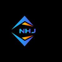 Diseño de logotipo de tecnología abstracta nhj sobre fondo negro. concepto de logotipo de letra inicial creativa nhj. vector