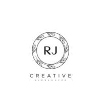 RJ Initial Letter Flower Logo Template Vector premium vector art