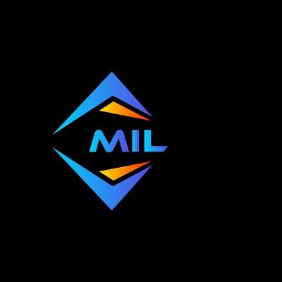 MIL abstract technology logo design on Black background. MIL creative initials letter logo concept.