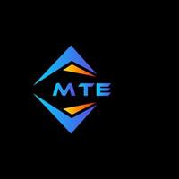 mte diseño de logotipo de tecnología abstracta sobre fondo negro. concepto de logotipo de letra de iniciales creativas mte. vector