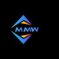 diseño de logotipo de tecnología abstracta mmw sobre fondo negro. concepto de logotipo de letra de iniciales creativas mmw. vector