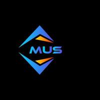 MUS abstract technology logo design on Black background. MUS creative initials letter logo concept. vector