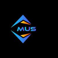 MUS abstract technology logo design on Black background. MUS creative initials letter logo concept. vector