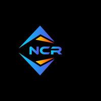 Diseño de logotipo de tecnología abstracta ncr sobre fondo negro. concepto de logotipo de letra de iniciales creativas ncr. vector