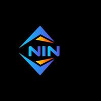 diseño de logotipo de tecnología abstracta nin sobre fondo negro. concepto de logotipo de letra inicial creativa nin. vector