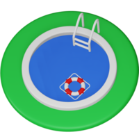 Swimming pool 3d rendering isometric icon. png