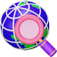 Global search 3d rendering isometric icon. png