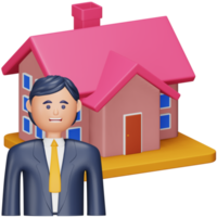 Realtor 3d rendering isometric icon. png