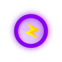 ilustración de iconos de energía púrpura. interfaz de usuario del juego para energía, resistencia, velocidad, potencia. png