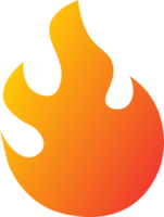 ícone de fogo em cores vermelhas gradientes. ilustração de sinais de chama. png