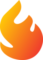 Fire icon in gradient red colors. Flame signs illustration. png