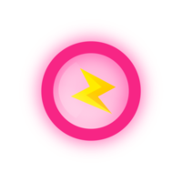 ilustración de iconos de energía rosa. interfaz de usuario del juego para energía, resistencia, velocidad, potencia. png