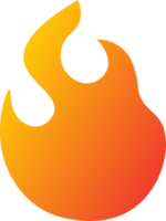 Feuersymbol in roten Farbverlaufsfarben. Flamme Zeichen Illustration. png