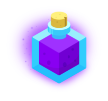 pociones moradas en una ilustración de botella. elemento gui. png