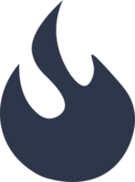 Feuersymbol in grauen Farben. Flamme Zeichen Illustration. png