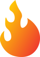 Fire icon in gradient red colors. Flame signs illustration. png