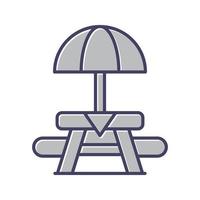 Picnic Table Vector Icon