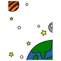 Cute space Illustration for kids theme design element png