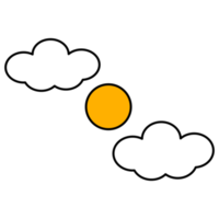 Cute cloud and sun simple illustration for kids drawing png