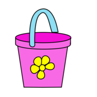 Cute bucket Illustration for kids and ocean theme png