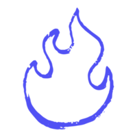 fire illustration icon in blue marker style for design element png