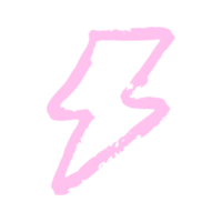 icono de ilustración de trueno en estilo de marcador rosa para elemento de diseño png