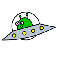 schattig ufo illustratie voor kinderen thema ontwerp element png