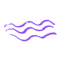 ícone de ilustração de ondas no estilo de marcador roxo para elemento de design png