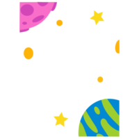 ilustração de espaço bonito para elemento de design de tema infantil png