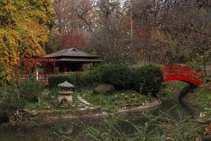 Japanese enviroment located in the Botanical Garden in Cluj photo