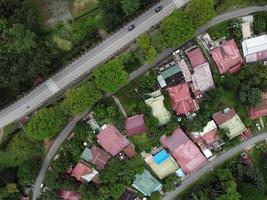 Aerial View green housing complex photo