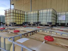 IBC tank container is a container that is used as a means of transportation and can also be used to store liquid loads such as lubricating oil, formic acid to hazardous materials. photo