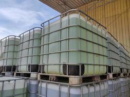 IBC tank container is a container that is used as a means of transportation and can also be used to store liquid loads such as lubricating oil, formic acid to hazardous materials. photo