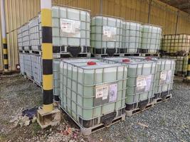 IBC tank container is a container that is used as a means of transportation and can also be used to store liquid loads such as lubricating oil, formic acid to hazardous materials. photo