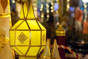 Tung Lanna lantern in bokeh background photo