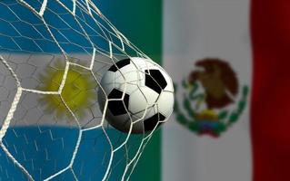 Football Cup competition between the national Argentine and national Mexico. photo