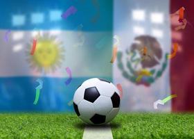 competencia de copa de futbol entre la nacional argentina y la nacional mexico. foto