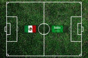 Football Cup competition between the national Mexico and national Saudi Arabia. photo