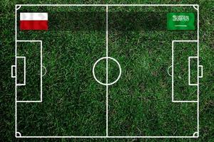 Football Cup competition between the national Poland and national Saudi Arabia. photo