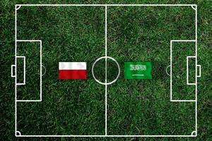 Football Cup competition between the national Poland and national Saudi Arabia. photo