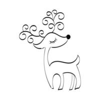 Hand Drawn outline Christmas Illustration. vector